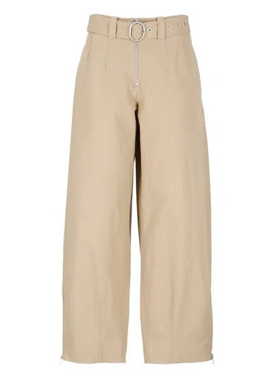 Shop Jil Sander Cotton Tailored Trousers In Beige