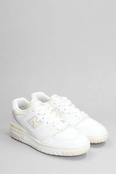 Shop New Balance 550 Sneakers In White Leather
