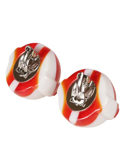 Shop Fiorucci Lollipop Earrings In Red/white