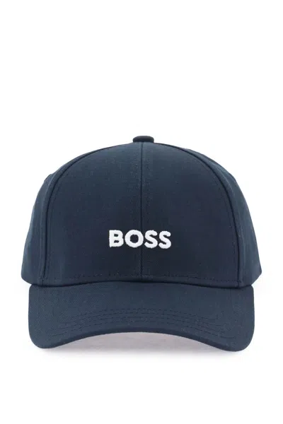 Shop Hugo Boss Baseball Cap With Embroidered Logo In Dark Blue (blue)