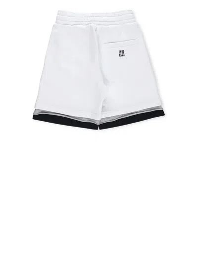 Shop Givenchy Cotton Bermuda Shorts With Logo In White