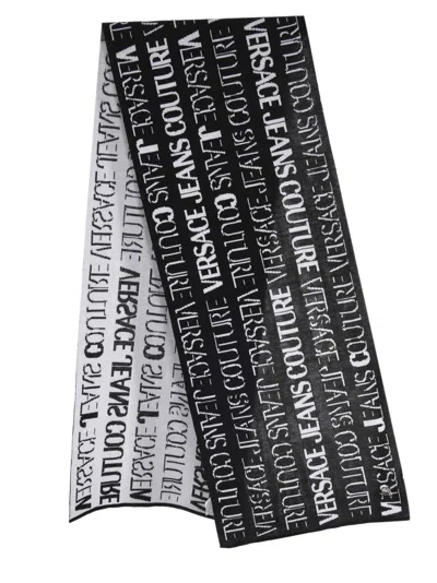 Shop Versace Jeans Couture Vesace Jeans Couture Scarves In Black/white