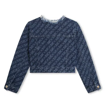 Michael Kors Logo-print Denim Jacket In Blue