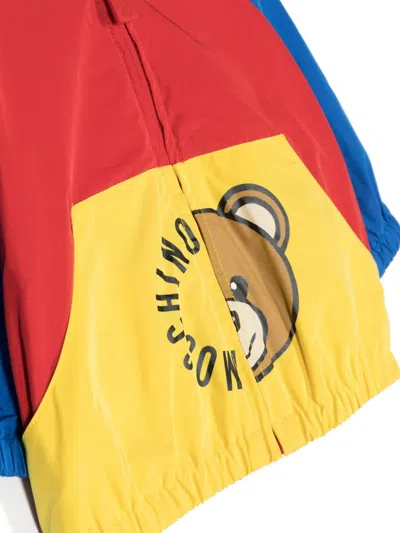 Shop Moschino Giacca Teddy Bear Con Cappuccio In Multicolor