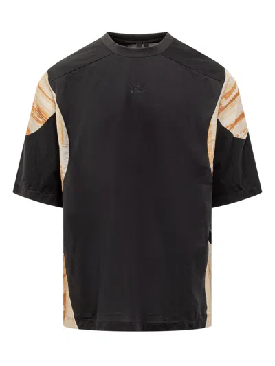 Shop Y-3 T-shirt With Rust Dye Print In Black/mucoca