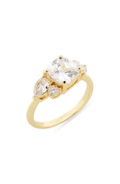Shop Covet Square Cluster Engagement Ring In Gold
