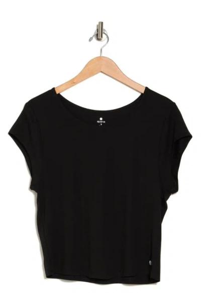 Shop Apana Comforting Crop T-shirt In Rich Black