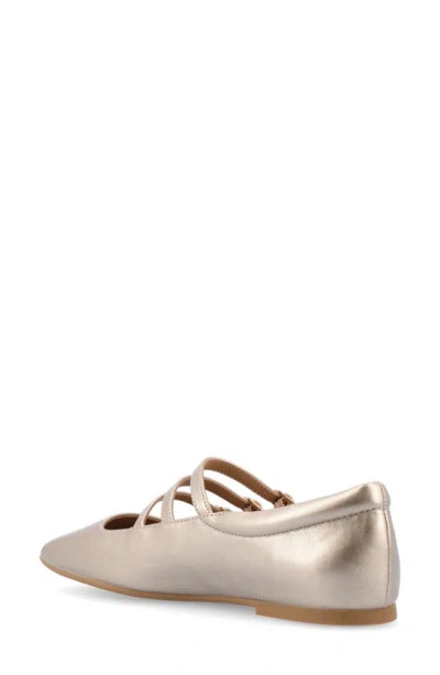 Journee Collection Darlin Multi Strap Mary Jane Flat In Gold