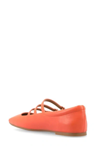 Journee Collection Darlin Multi Strap Mary Jane Flat In Orange