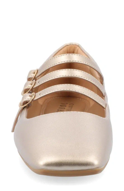 Journee Collection Darlin Multi Strap Mary Jane Flat In Gold