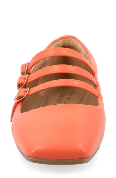 Shop Journee Collection Darlin Multi Strap Mary Jane Flat In Orange