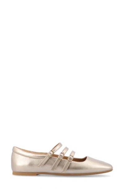 Journee Collection Darlin Multi Strap Mary Jane Flat In Gold