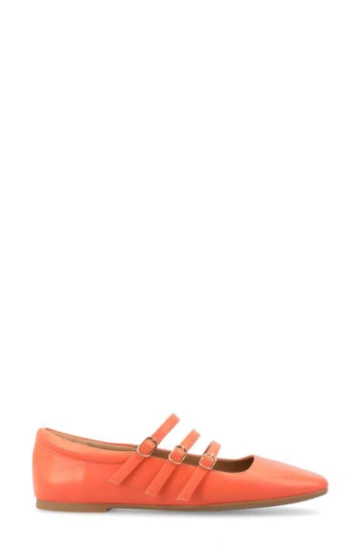 Journee Collection Darlin Multi Strap Mary Jane Flat In Orange