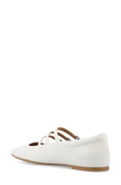 Journee Collection Darlin Multi Strap Mary Jane Flat In White