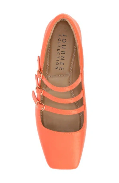 Journee Collection Darlin Multi Strap Mary Jane Flat In Orange