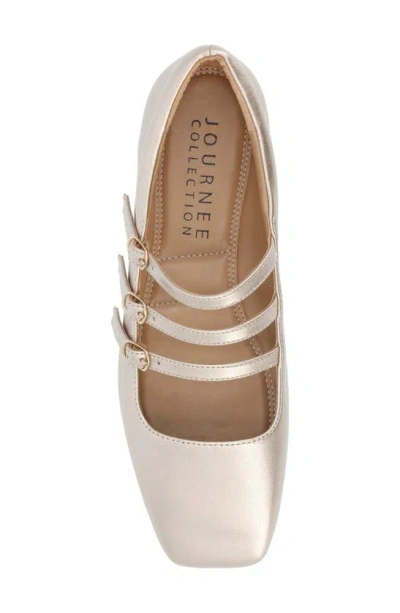 Journee Collection Darlin Multi Strap Mary Jane Flat In Gold