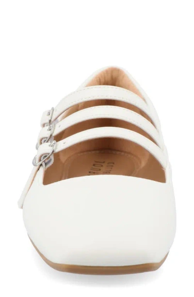 Journee Collection Darlin Multi Strap Mary Jane Flat In White