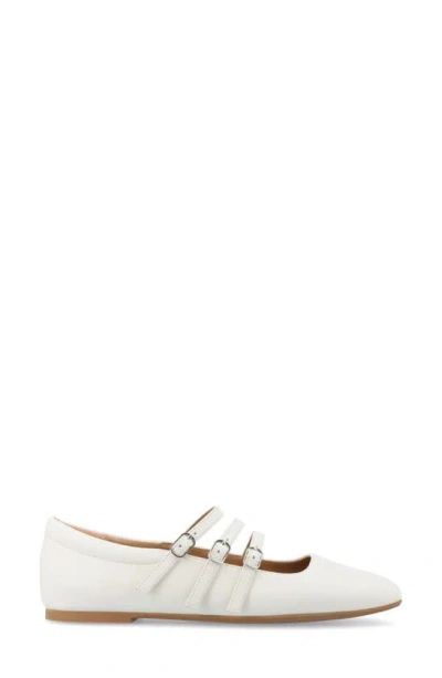 Journee Collection Darlin Multi Strap Mary Jane Flat In White