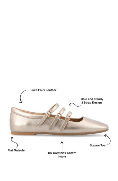 Journee Collection Darlin Multi Strap Mary Jane Flat In Gold