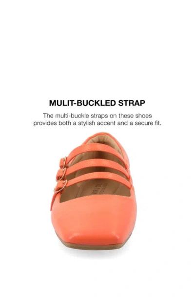 Journee Collection Darlin Multi Strap Mary Jane Flat In Orange