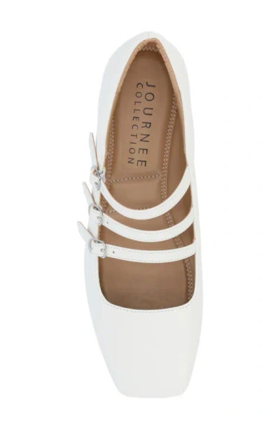 Journee Collection Darlin Multi Strap Mary Jane Flat In White