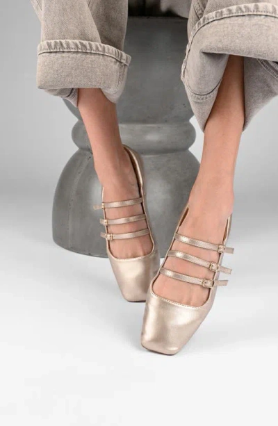 Journee Collection Darlin Multi Strap Mary Jane Flat In Gold