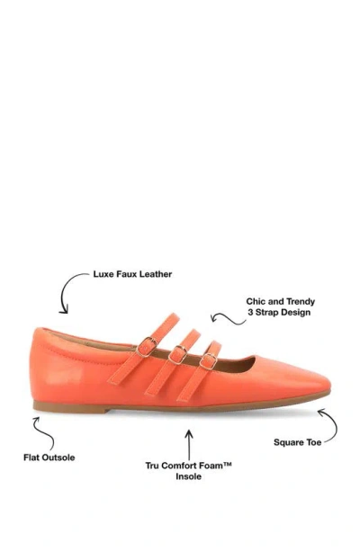 Journee Collection Darlin Multi Strap Mary Jane Flat In Orange