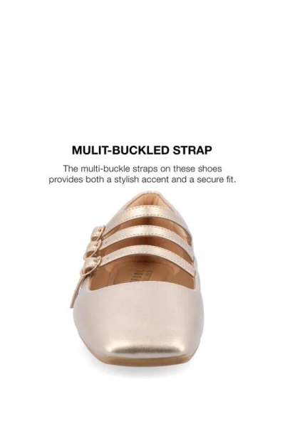 Journee Collection Darlin Multi Strap Mary Jane Flat In Gold