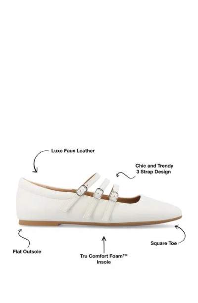 Journee Collection Darlin Multi Strap Mary Jane Flat In White