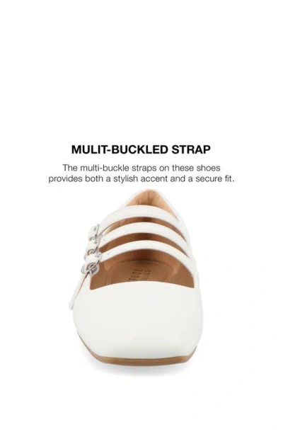 Journee Collection Darlin Multi Strap Mary Jane Flat In White
