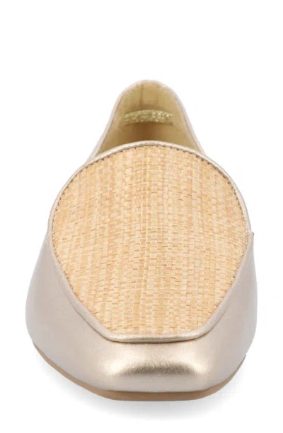 Journee Collection Kennza Womens Moc Closed Toe Loafers In Gold
