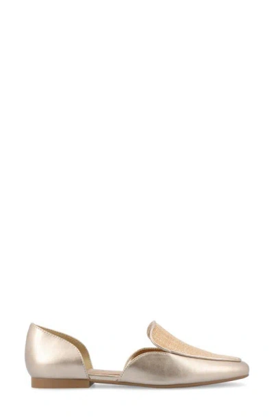 Journee Collection Kennza Womens Moc Closed Toe Loafers In Gold