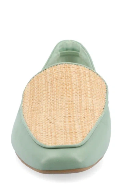 Journee Collection Kennza Mixed Media Loafer In Sage