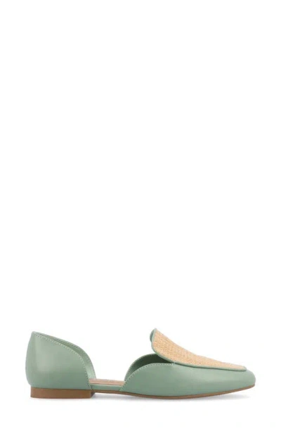 Journee Collection Kennza Mixed Media Loafer In Sage