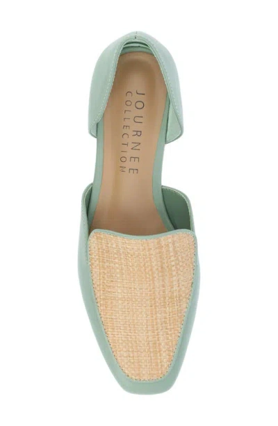 Journee Collection Kennza Mixed Media Loafer In Sage