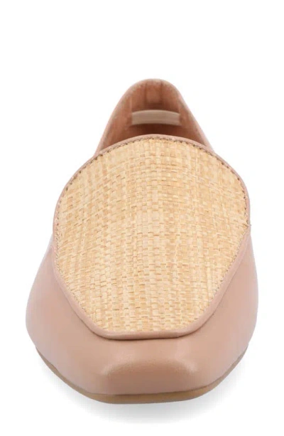 Journee Collection Kennza Mixed Media Loafer In Tan