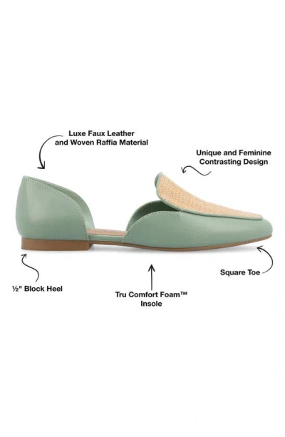 Journee Collection Kennza Mixed Media Loafer In Sage
