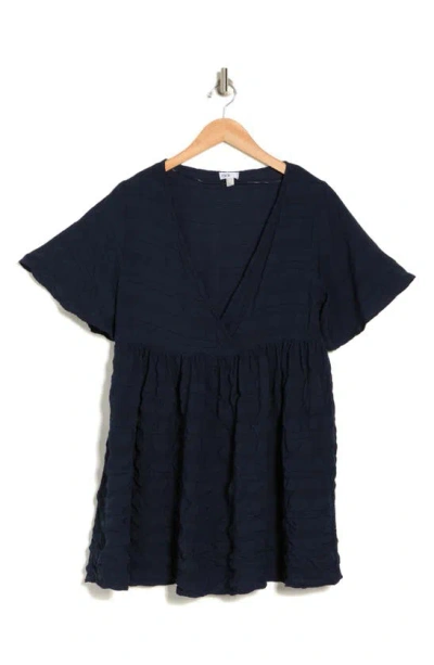 Shop Nordstrom Rack Textured Tunic Cover-up Dress In Navy Blazer