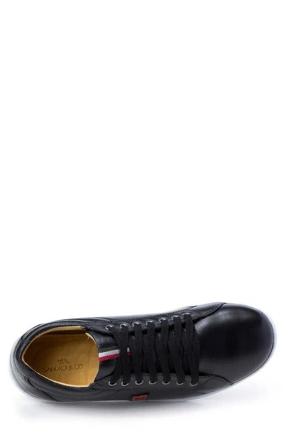 Shop Sandro Moscoloni 7-eyelet Leather Sneaker In Black