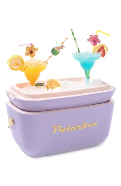 Shop Polarbox Classic Model Portable Cooler In Lilac - Yellow W Leather Strap