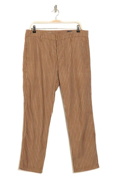 Shop Ag Payton Drawstring Pinstripe Pants In Mini Striation Walnut Brown