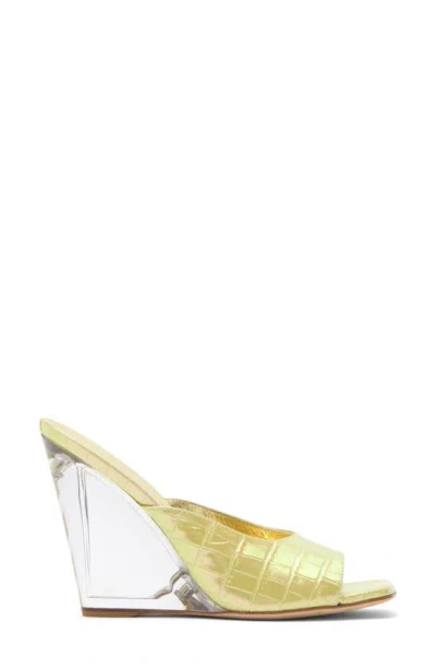 Stuart Weitzman Tia 100 Lucite Sandals Women 10.5 Gold Slip-on Wedge Heel Khd858 In Ice