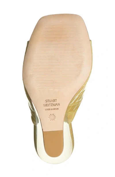 Stuart Weitzman Tia 100 Lucite Sandals Women 10.5 Gold Slip-on Wedge Heel Khd858 In Ice