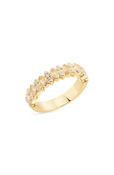 Shop Covet Cz Half Eternity Band Ring In Gold