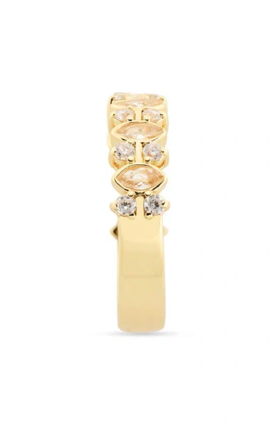 Shop Covet Cz Half Eternity Band Ring In Gold