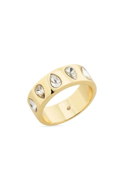 Shop Covet Cz Teardrop Band Ring In Gold