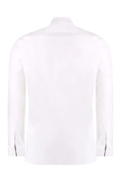 Shop Burberry Cotton Shirt In White