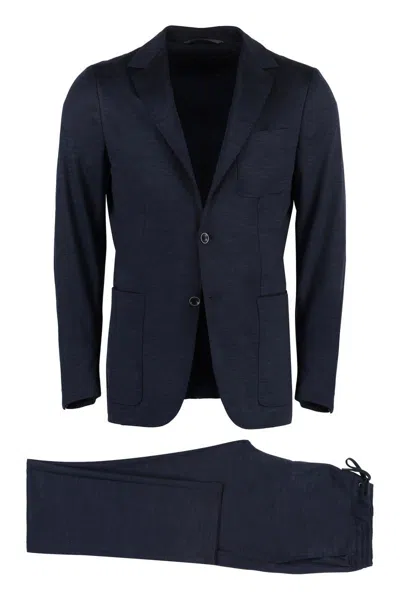Shop Canali Two-piece Suit In Wool In Blue