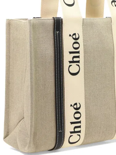 Shop Chloé "woody Medium" Shoulder Bag In Brown