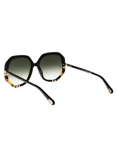 Shop Chloé Chloe Sunglasses In 002 Black Black Green